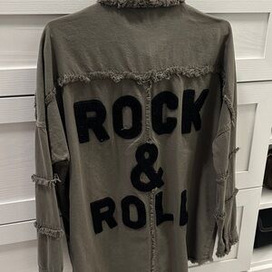 Elan Olive Frayed Jacket
